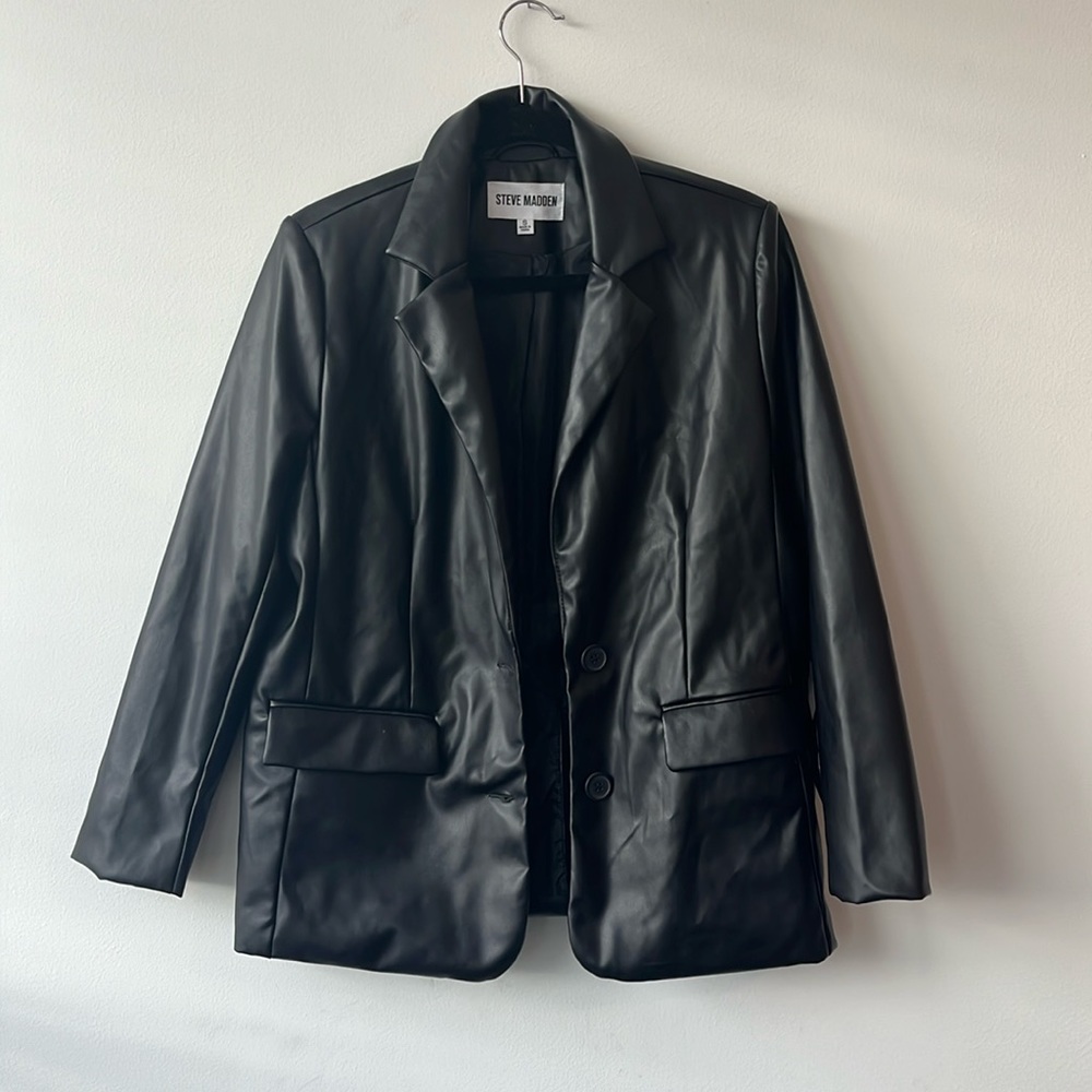 Steve Madden faux leather blazer